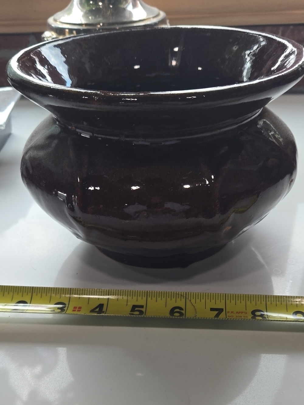 Antique Star Stoneware Glazed Brown Ceramic Pottery